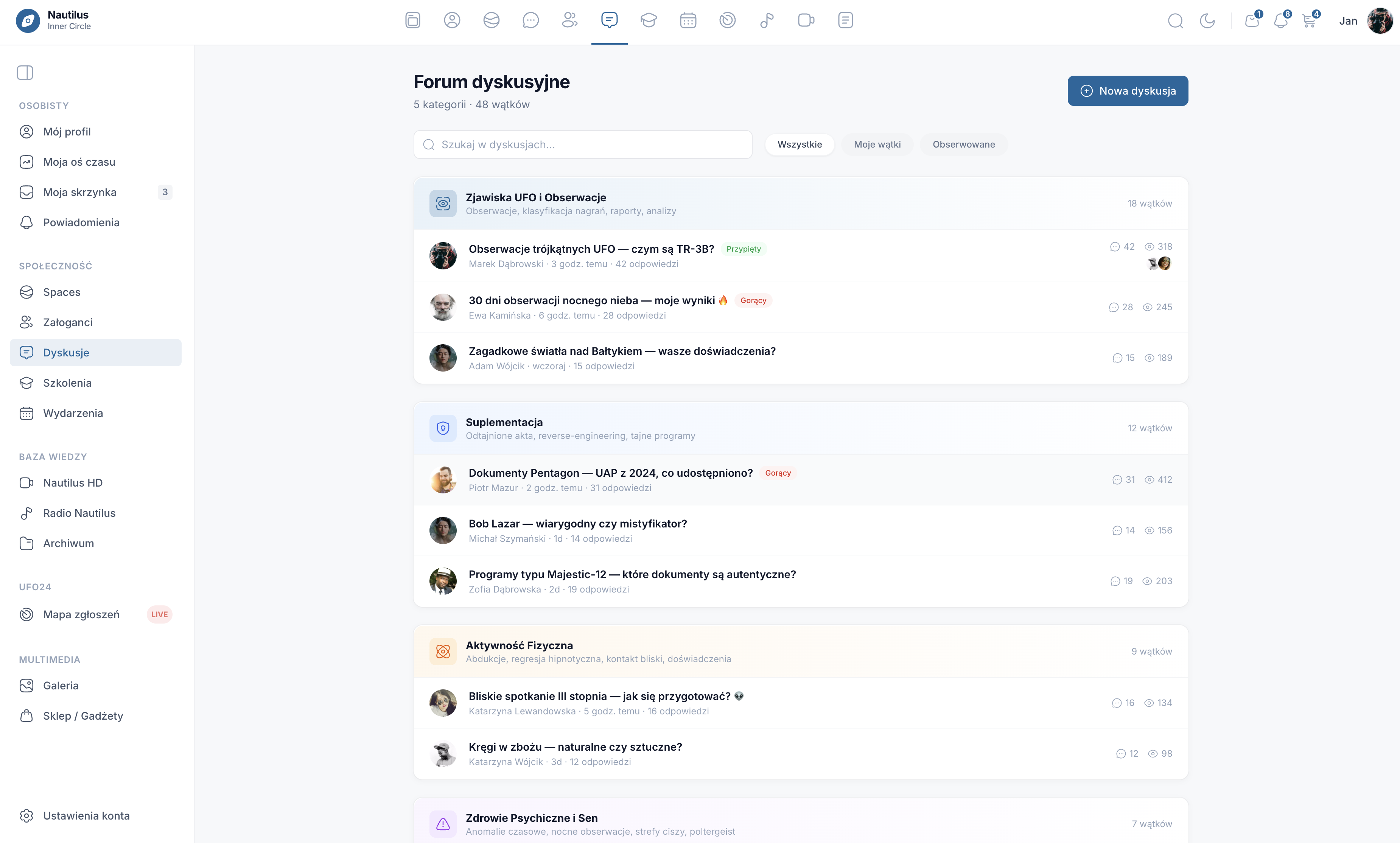 Nautilus - moduł społeczności